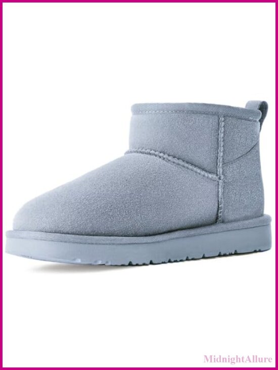 Shoes - Genuine Suede Ankle Winter Snow Boots Faux Fur Lined